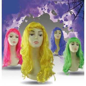 Parrucca lunga fluo - Colori assortiti