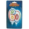 Candelina per torta numero 60 multicolor Cm. 12