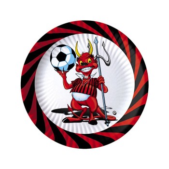 Piatti carta Cm. 18 Rossonero - Blister 10 pezzi
