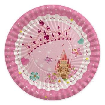 Piatti carta Cm. 18 Princess - Blister 8 pezzi