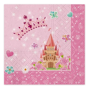 Tovaglioli carta Cm. 33x33 Princess - Blister 16 pezzi