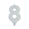 Candelina per torta glitterata classic bianca Cm. 9 - Numero 8