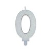 Candelina per torta glitterata classic bianca Cm. 9 - Numero 0