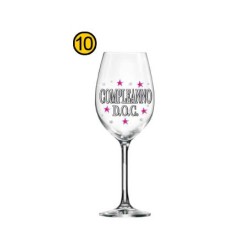 Calice maxi trasparente glitterato 640 ML. Cm. 25 - Compleanno DOC