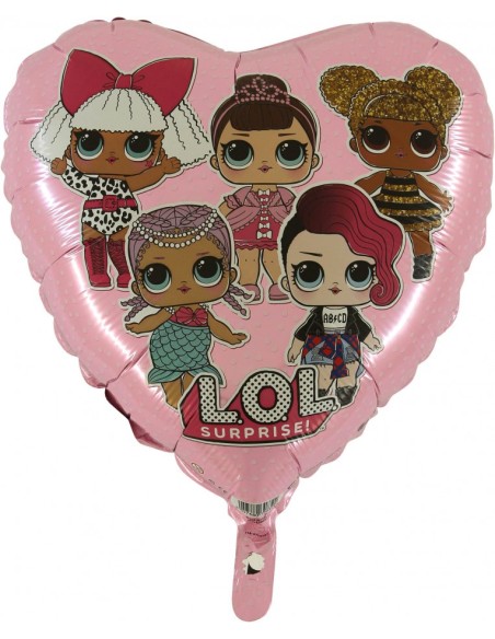 Pallon mylar cuore 18" Cm. 45 Lol Surprise rosa