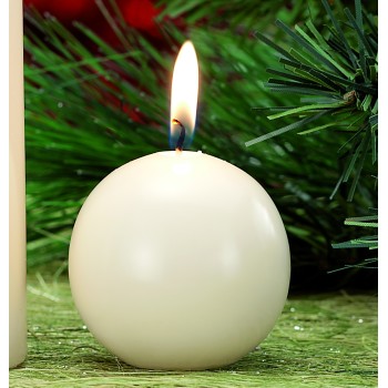 Candela cera sfera Avorio Cm. 6