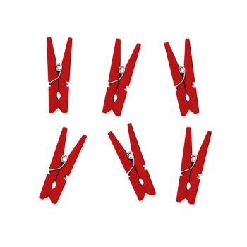 Mollette chiudipacco rosse - Blister 10 pezzi