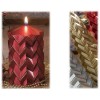 Candela cera cilindro zig zag glitter Cm. 11x7