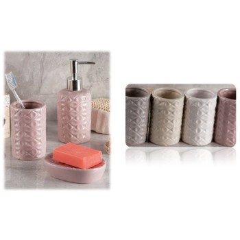 Set da bagno in ceramica "Color" 3 pezzi - Colori assortiti