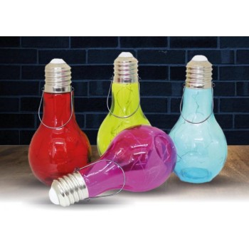 Lampadina vetro con led interni "Color" Cm. 18x8 - Colori assortiti