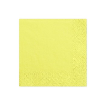 Tovaglioli carta 3 veli Cm. 33x33 - Yellow - Blister 20 pezzi
