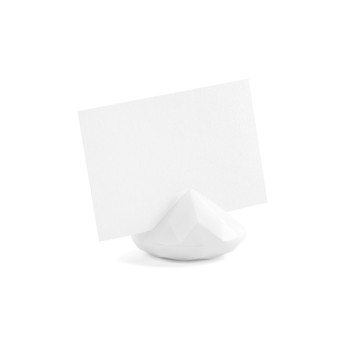 Segnaposto "Diamond" Cm. 4 - Bianco - Blister 10 pezzi