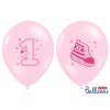 Palloncino lattice cm. 30 strong "N.1" rosa pastello - Blister 50 pezzi