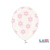 Palloncino lattice cm. 30 strong trasparente "Flower blue" - Blister 50 pezzi