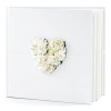 Guest Book deluxe 60 pagine Cm. 20,5x20,5 con applicazione floreale