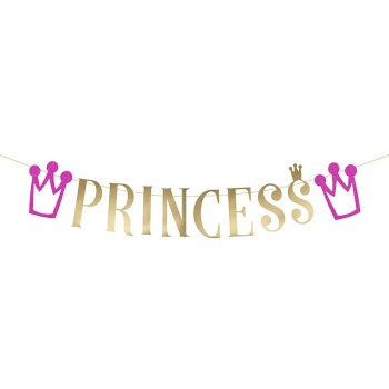 Festone scritta "Princess" gold Cm. 90x14