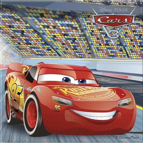 Tovaglioli carta Cm. 33x33 Cars - Blister 20 pezzi