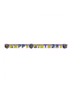Festone scritta Happy Birthday Ninja Turtles Mt. 2,40