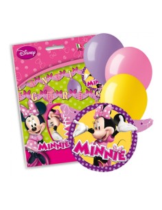 Festone scritta Happy Birthday Mt. 2,40 con 6 palloncini Minnie