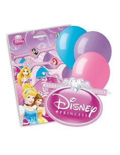 Festone scritta Happy Birthday Mt. 2,40 con 6 palloncini Principesse