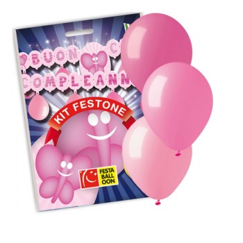Festone scritta Tanti Auguri Girl con 6 palloncini