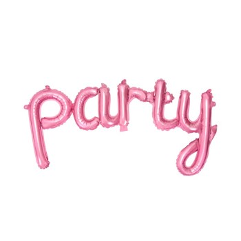 Palloncino mylar scritta "Party" rosa Cm. 80x40