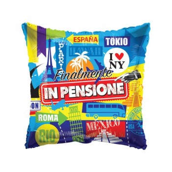 Palloncino mylar quadrato 18" Cm. 45 - Finalmente in pensione