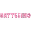Palloncino mylar scritta "Battesimo" rosa Cm. 45x400