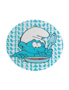 Piatto piano melamina Puffi blu