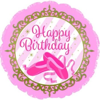 Palloncino mylar rotondo 18" Cm. 45 - Happy Birthday scarpette