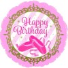 Palloncino mylar rotondo 18" Cm. 45 - Happy Birthday scarpette