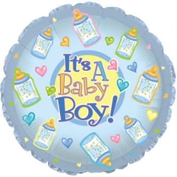 Palloncino mylar rotondo 18" Cm. 45 - It's a Baby Boy!