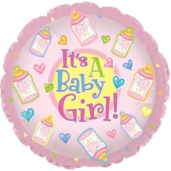 Palloncino mylar rotondo 18" Cm. 45 - It's a Baby Girl!