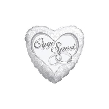 Palloncino mylar minishape cuore Oggi Sposi - Blister 5 pezzi