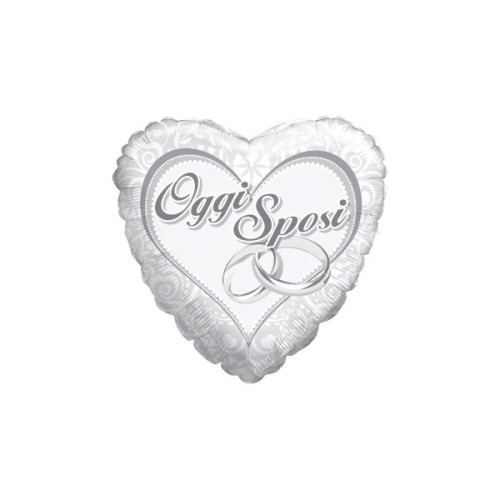 Palloncino mylar minishape cuore Oggi Sposi - Blister 5 pezzi