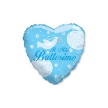 Palloncino mylar minishape cuore Il mio Battesimo celeste - Blister 5 pezzi