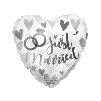 Palloncino mylar cuore 18" Cm. 45 - Just Married