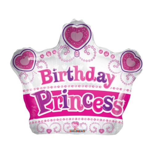 Palloncino mylar sagomato corona 18" Cm. 45 - Birthday Princess