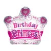 Palloncino mylar sagomato corona 18" Cm. 45 - Birthday Princess