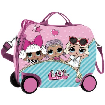 Valigia trolley ABS rettangolare cavalcabile Lol Surprise