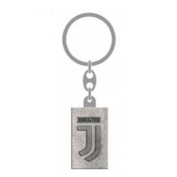 Portachiavi metallo argentato logo FC Juventus