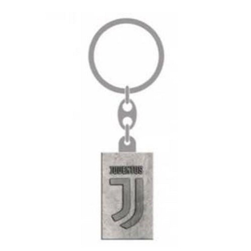 Portachiavi metallo argentato logo FC Juventus