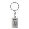 Portachiavi metallo argentato logo FC Juventus
