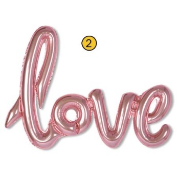 Scritta mylar Love rosa Cm. 108x64 in blister