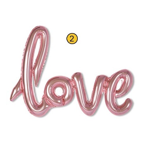 Scritta mylar Love rosa Cm. 108x64 in blister