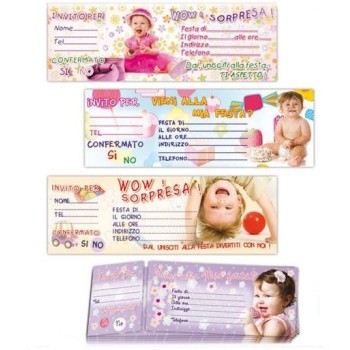 Inviti per feste carnet assegni - Blocchetto 15 inviti - Bambini