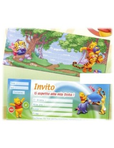 Inviti per feste carnet assegni - Blocchetto 15 inviti - Winnie Pooh