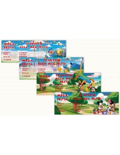 Inviti per feste carnet assegni - Blocchetto 15 inviti - Disney classic