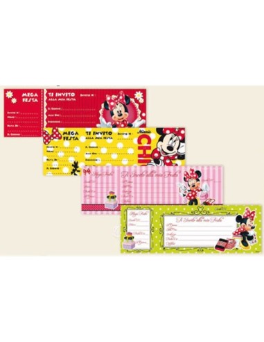 Inviti per feste carnet assegni - Blocchetto 15 inviti - Minnie