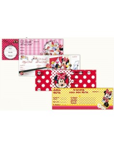 Inviti per feste carnet assegni - Blocchetto 15 inviti - Minnie